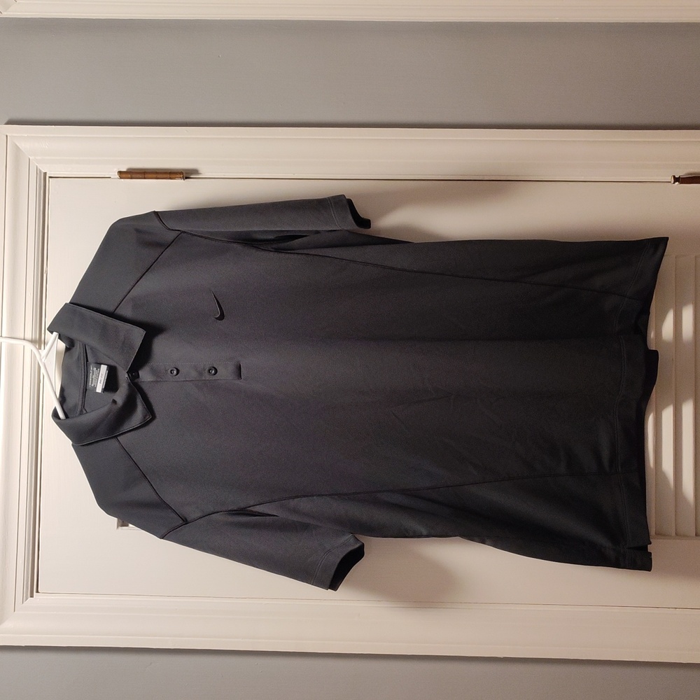 EUC Men's Nike Golf Dri-Fit Short Sleeve Polo Shirt, Size XL, Black Color
